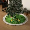 Christmas Decorations Tree Skirt Grinchs Plush Decorative Apron With Lights Carpet Floor Mat Year Home Glowing Xmas Party Decor Blanket