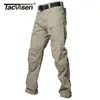 TACVASEN Pantaloni cargo tattici Mens Summer Straight Combat Army Pantaloni militari Cotone Molte tasche Stretch Security Pantaloni Uomo 210723