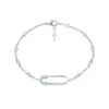 Bracelet de cheville de sécurité 925 Sterling cubique zircone argent chaîne de cheville pour femmes broche géométrique or même Bracelet meilleur cadeau