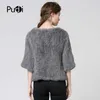 CR004 pullover women real rabbit fur knitted coat jacket vests wraps smock overall 11 colors black beige T191118