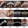 Lyxbröllop Bride Crystal Tiara Handgjorda Rhinestone Crown Women Girl Headband Headpeice Hår Smycken Tillbehör LB