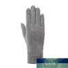 Cinq doigts gants automne hiver pour femmes chaud mignon broderie écran tactile dames conduite cyclisme mitaines minces une couche1