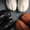 디자인 타비 부츠 스플릿 발가락 Chunky 하이힐 여성 부츠 가죽 Zapatos Mujer 패션 가을 여성 신발 Botas Mujer1