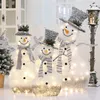 Decorazioni natalizie in ferro battuto floccaggio pupazzo di neve bancone decorazione centro commerciale supermercato decorazioni scena natalizia navidad P0828