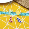 10pcs/pack Tetris Game Enamle Charms Metal Pendant Golden Color Earring DIY Fashion Jewelry Accessories