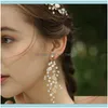 Jewelrydelicate Shell Bridal Vine Opal Crystal Mariage Bandeau Tiara Main Filaire Femmes Casque Bijoux De Cheveux Drop Livraison 2021 3Joeg