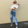 Streetwear Damen Bodycon Jeans Frau Mode Patchwork Harajuku Ästhetische Hosen für Frauen Hohe Taille Denim 90er Jahre 210629
