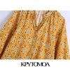 Moda elegante para mujer con botones sueltos estampado Midi vestido Vintage manga larga lado Split Vestidos femeninos Vestidos 210416