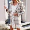 Kadın Ceketler Sonbahar Kış Bayanlar Ve Moda Streetwear Gevşek Takım Ekose Ceket Ceket Chaqueta Mujer # 8