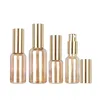 Amber Gold Glass Refillable Bottle Balsment Prasa Pusta Esencja Emulsja Essencja Kosmetyczne Opakowania fiolki 10ml 15ml 20ml 30ml 50ml 100ml