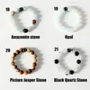 Handmade Creative Natural stones Rings Energy Chakras Healing Crystal Gemstone 4mm Round Bead Jewelry Sliver Moonstone Opal charm Finger Ring for Women