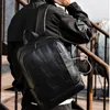 Ryggsäck Men's Pu Leather College Student School Bag Big Capacity Travel Waterproof Business Computer Outdoor