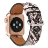 Натуральная кожа Python Pattern Pattern Band Smart Brap для Apple Watch Series 6 5 4 3 2 1 SE