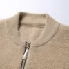 Blusas masculinas Estilo Inglaterra Bolso Jaqueta com zíper Cardigã Marca de moda outono inverno Estilista plus size Malha colorida emendada