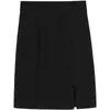 Plus Size Women's S-3XL Work Fall Winter Black Skirts High Waist High-quality Professional Wear 210527