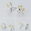 100% Real 925 Sterling Silver Charm Sika Deer Stud Earrings for Women Classic Fashion Statement Jewelry 210707