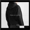 & Sweatshirts Womens Clothing Apparel Drop Delivery 2021 Women Warm Cold Shoulder Hooded Sweatshirt Sexy Plus Veet Loose Hoodies Solid Color