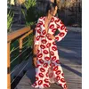 Beach Dress Summer Print Swimwear Women Sexy Cover Up Solid Long Tunic Bubble Sleeve Swimsuit With Belt Bathing Suit 210722