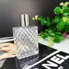 100ml Square Grids Carved Perfume Bottles Clear Glass Empty Refillable fine mist Atomizer Portable Atomizers Fragrance RRE10821