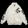 SpringAutumn Embroid Letter Mäns Bomber Jacka Unisex Kvinnors Boyfriend Style Baseball Coat Varsity Street Chic Black 220301