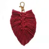 Personalizzato commercio estero tessuto a mano pesca cuore corda intrecciata portachiavi nappa regalo creativo ciondolo borsa multicolore opzionale
