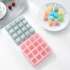 Partihandel 16 Grids och Safe Square Silica Gel Ice Moulds DIY Mold Candy Chocolate Silicone Mold A217074