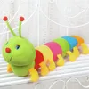 Färgglada Söt Caterpillar Big Insect Plush Toys Doll Med PP Bomull Fylld Djurkudde För Barn Vuxna Gåvor Q0727