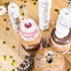 Sashes Acrylic Donut Stands - 5 Pieces Clear With Hexagon Base For Parties, Weddings, Birthdays, Bridal Or Baby Showers