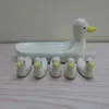 6pcs Lovely Duckling Chopstick Holder Set Support Fork Coffee Spoon Mini Creative Dish Dinnerware Duck Stand Kithchen Tools