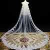 Mantilla Lace Wedding Veil Sparkling Sequins Long Long Bridal Veil With Comb White Ivory 3 Meters Bride Veil Bröllop Tillbehör X0726