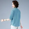 Women's Blouses & Shirts High Quality Cotton Linen Shirt Women Summer Casual Tops 2022 Vintage Floral Embroidery Woman Plus Size P1263