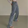 Toppies женщина длинные джинсы 115 см Высокая талия с внутренним джинсами боковой джинсовые штаны женские брюки 210412