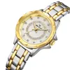 Ladies Worties Orologio d'oro Golden Womens Pave Bling Crystal Rhinestone Ladys Quartz Movement Women Kirsite in lega oro orologi oro orologi bracciale ragazze