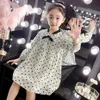 Dress Girl Heart Pattern Party Big Bow Dla Dzieci Patchwork Costume S 6 8 10 12 14 210528