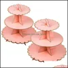 Keuken, eetbar home tuin2pcs kartonnen cupcake houder dessert toren 3 lagen andere bakware druppel levering 2021 xdx0r