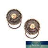 2pcs Retro Bronze Cupboard Door Handles Kitchen Cabinet Knobs Vintage Wardrobe Furniture Handle Jewelry Box Drawer Pulls