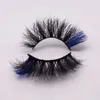 Färg Eyelash Mink 3D Fake Lashes Natural Long 25mm Colored Lash Eyelashes Party Makeup Kit Colorful False Eye Lashes Whole3112654