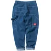 Jeans da uomo strumenti solidi multi pagocchetto da colore resistenti ai pantaloni casual dritta