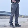 Męskie Camouflage Spodnie Cargo Elastyczne Wiele Pocket Wojskowe Męskie Spodnie Outdoor Joggers Spodnie Plus Rozmiar Tactical Spodnie Mężczyźni 210616