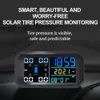 Däcktrycksövervakningssystem-Solar Laddning Automatisk bakgrundsbelysning Smart LCD-skärm Auto Sleep Mode Digital LCD-skärm med klockbil