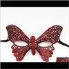 Masken Festliche Lieferungen Home GardenMysterious Angel Red Lace Augenmaske Weihnachten Halloween Hochzeit Party Jahr verfügbar Drop Delivery 2021 St