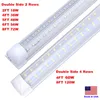 LED Tube 8FT Shop Light Fixture 120W Cooler Door Freezer Bulbs 2ft 4ft 5ft 6ft V Shape Integrated Lamps