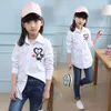 Camicetta per ragazze Scuola bianca Modella di cuore Abiti in stile casual per bambini 6 8 10 12 14 210527