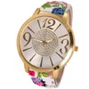 Montres-bracelets Gnova Platinum BIG Numbers Flower Band MONTRE Fille Mode Femmes Robe Montres Quartz Montre-Bracelet Étudiant