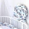 Tampon WZW-YW3397 Uzun Çocuklar Pamuk Knot Dekoratif Yastık Kanepe Yastık Örgü Düğümlü Beşik Yatak Koruyucu Bebek Yastık Dekor 15 Renkler 1956 V2