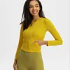 Abbigliamento sportivo Giacca da donna Slim aderente Elastico ad asciugatura rapida Felpe con cappuccio da yoga Top da corsa Cappotto con cerniera fitness a maniche lunghe