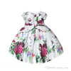 夏の赤ちゃんの女の子の綿の綿のプリーツドレス子供フラワープリンセス半袖ドレス