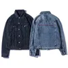 Дизайно-мужская джинсовая куртка для мужчин женщины высококачественные повседневные пальто черные голубые модные стилист
