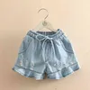 Summer Fashion 3-6 8 10 12 Years Toddler Children Clothes Hole Drawstring Cotton Kids Baby Denim Jeans Shorts For Girls 210529