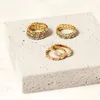 Anelli a fascia in oro riempito con strass arcobaleno bohémien per donna Vintage Ladies Midi Kunle Finger Ring Beach Jewelry regalo di Natale